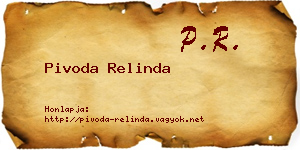 Pivoda Relinda névjegykártya